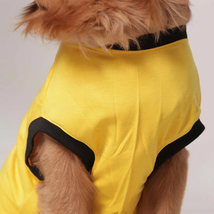 Cute Dog Graphic Tee - Yellow