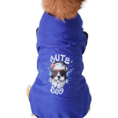 Cute Dog Graphic Tee - Blue