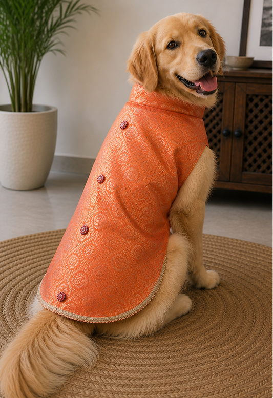 Marigold Brocade Kurta